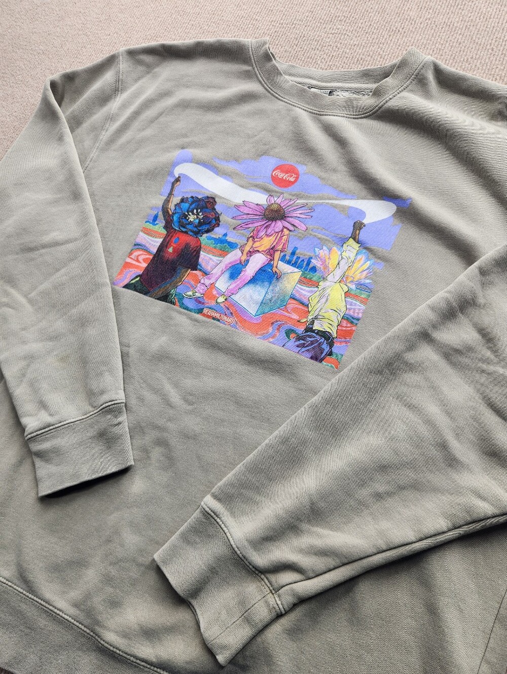 Independent Trading Company XL Gray Fleece Crewneck Coca-Cola Sweatshirt